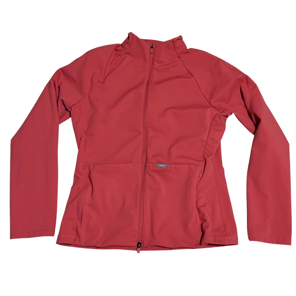 FIGS Sydney Full Zip Scrub Jacket sz XXL Pulmonary Pink Nurse lots of pockets